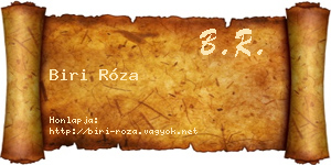 Biri Róza névjegykártya